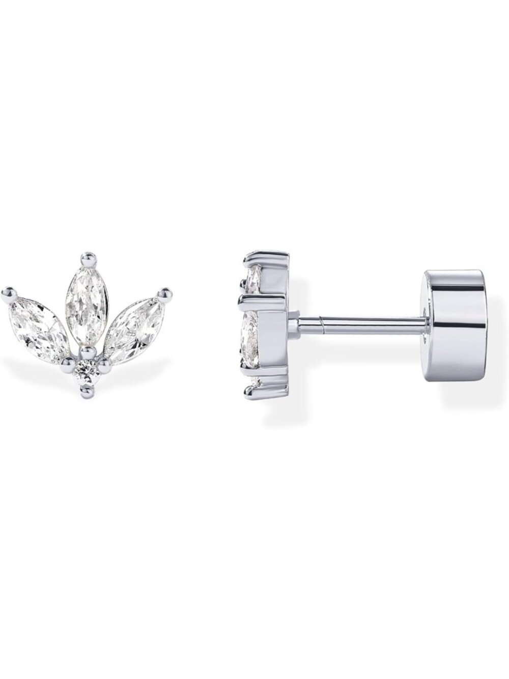 Dainty 14K Gold Plated Flat Back Earrings for Women | Stylish Piercing Studs